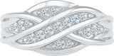 Radiant Bay Ribbon Ripples White Gold Diamond 18 K Ring