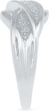 Radiant Bay Ribbon Ripples White Gold Diamond 18 K Ring