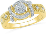 Radiant Bay Statusque Yellow Gold Diamond 18 K Ring