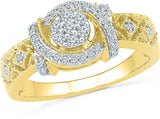 Radiant Bay Statusque Yellow Gold Diamond 18 K Ring
