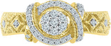 Radiant Bay Statusque Yellow Gold Diamond 18 K Ring