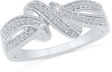 Radiant Bay Sumptous Infinity Knot White Gold Diamond 14 K Ring