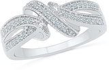 Radiant Bay Sumptous Infinity Knot White Gold Diamond 14 K Ring