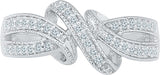 Radiant Bay Sumptous Infinity Knot White Gold Diamond 14 K Ring