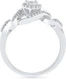 Radiant Bay Princess to Be White Gold Diamond 18 K Ring