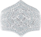 Radiant Bay Royal Night out Sterling Silver Diamond Ring