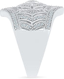 Radiant Bay Royal Night out Sterling Silver Diamond Ring
