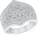 Radiant Bay Royal Night out Sterling Silver Diamond Ring