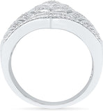 Radiant Bay Royal Night out Sterling Silver Diamond Ring
