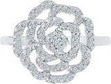 Radiant Bay Blossom Lure White Gold Diamond 14 K Ring