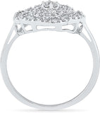 Radiant Bay Blossom Lure White Gold Diamond 14 K Ring