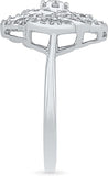 Radiant Bay Blossom Lure White Gold Diamond 14 K Ring