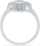 Radiant Bay Fancy Ornate White Gold Diamond 14 K Ring