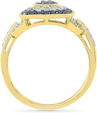 Radiant Bay Black Bejewel Yellow Gold Diamond 18 K Ring