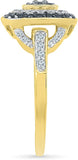 Radiant Bay Black Bejewel Yellow Gold Diamond 14 K Ring