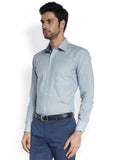 Raymond Men's Printed Formal Blue Shirt