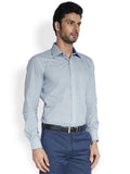 Raymond Men's Printed Formal Blue Shirt