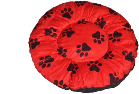 Bow! Wow!! ROUNDREDLALBIG L Pet Bed