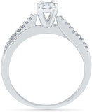Radiant Bay Sublime Stunner White Gold Diamond 18 K Ring
