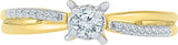 Radiant Bay Sublime Stunner Yellow Gold Diamond 14 K Ring