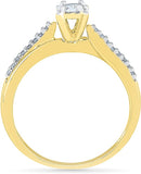 Radiant Bay Sublime Stunner Yellow Gold Diamond 14 K Ring