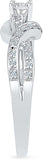 Radiant Bay Striking Three Stone White Gold Diamond 14 K Ring