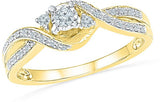 Radiant Bay Striking Three Stone Yellow Gold Diamond 18 K Ring