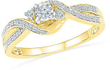 Radiant Bay Striking Three Stone Yellow Gold Diamond 18 K Ring