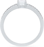 Radiant Bay Classic Solitaire White Gold Diamond 14 K Ring