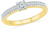 Radiant Bay Classic Solitaire Yellow Gold Diamond 14 K Ring