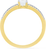 Radiant Bay Classic Solitaire Yellow Gold Diamond 14 K Ring