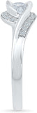 Radiant Bay Two Together Solitaire White Gold Diamond 18 K Ring