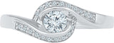 Radiant Bay Two Together Solitaire White Gold Diamond 18 K Ring