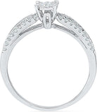Radiant Bay Sumptous Sparkle White Gold Diamond 14 K Ring