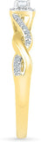 Radiant Bay Artistic Rope Yellow Gold Diamond 14 K Ring