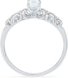 Radiant Bay Luxurious Solitaire White Gold Diamond 14 K Ring