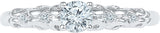 Radiant Bay Luxurious Solitaire White Gold Diamond 14 K Ring