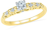 Radiant Bay Luxurious Solitaire Yellow Gold Diamond 18 K Ring
