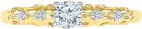 Radiant Bay Luxurious Solitaire Yellow Gold Diamond 18 K Ring