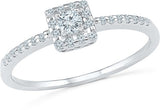 Radiant Bay Pristine Promise White Gold Diamond 18 K Ring