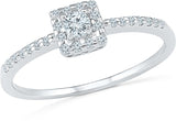 Radiant Bay Pristine Promise White Gold Diamond 18 K Ring
