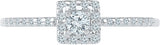 Radiant Bay Pristine Promise White Gold Diamond 18 K Ring