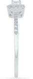 Radiant Bay Pristine Promise White Gold Diamond 18 K Ring