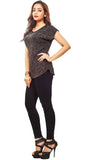 Reinvent Casual Short Sleeve Self Design Women's Top