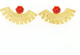 Exxotic Jewelz Diva Fashion Yellow Gold Cubic Zirconia Silver, Brass Cuff Earring