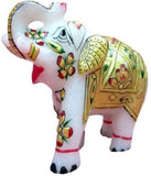 Ruchiworld Marble Elephant Showpiece  -  3 cm