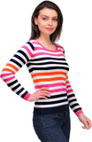SPECIES Striped Round Neck Women's Sweater