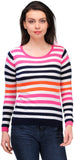 SPECIES Striped Round Neck Women's Sweater