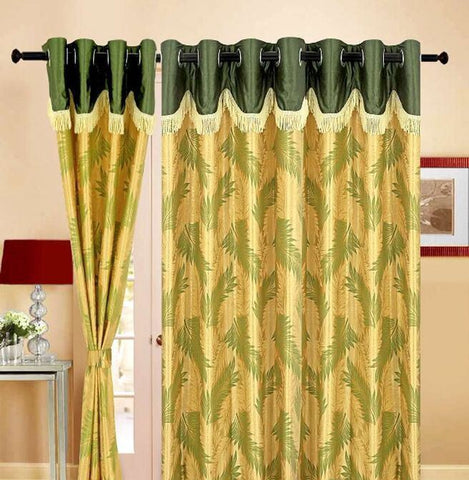 Aroma Comfort Polyester Blue Floral Eyelet Long Door Curtain