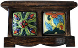 IndianShelf 2 Drawer Spice Box Showpiece  -  11.17 cm